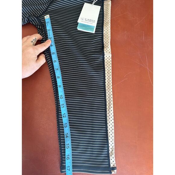 Carve Designs Dana Capri Yoga Pants XS Black Tan Stripe NWOT Eco Active - Picture 7 of 7